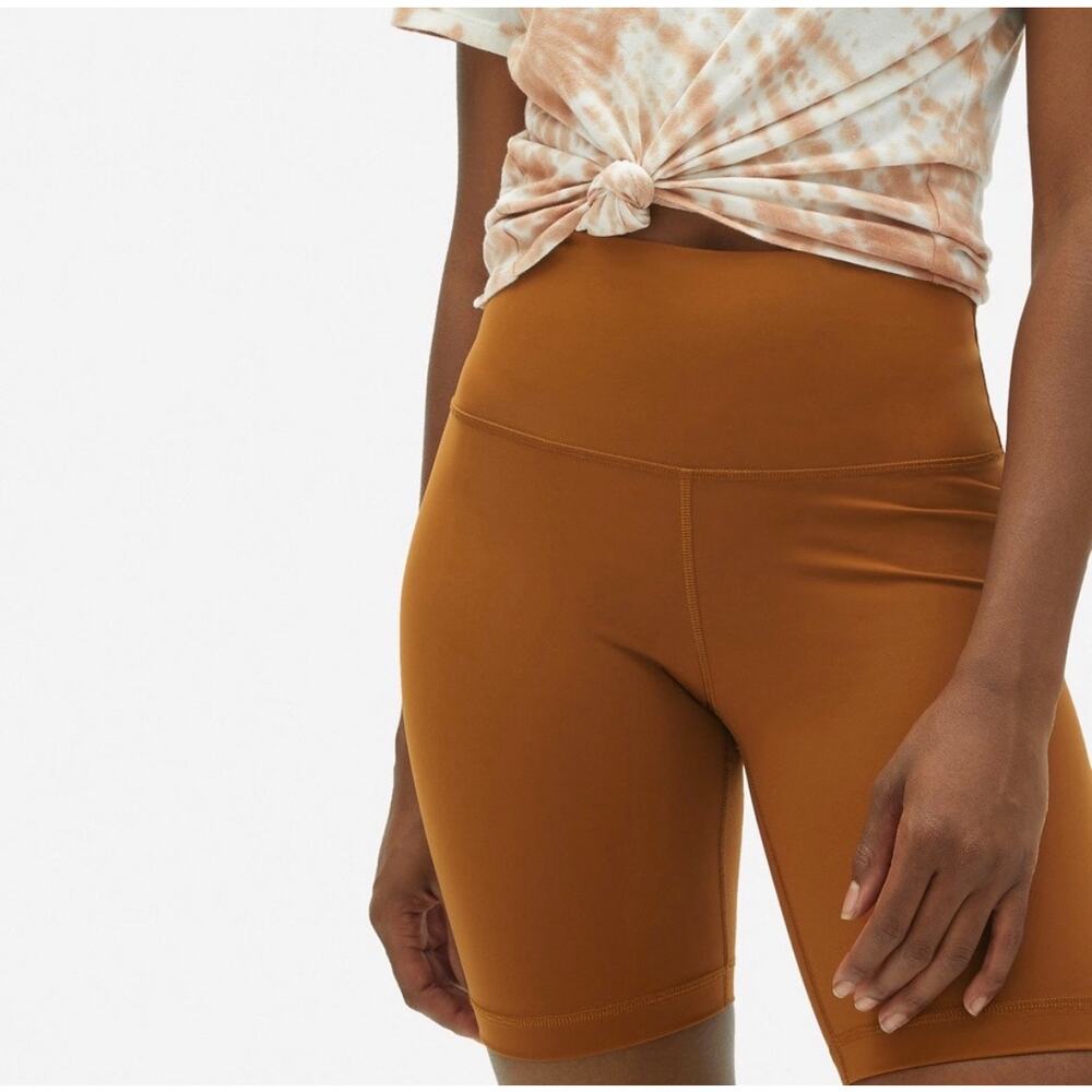 EVERLANE ReNew High Rise Bike Shorts Size Small Copper Athleisure Workout Lounge